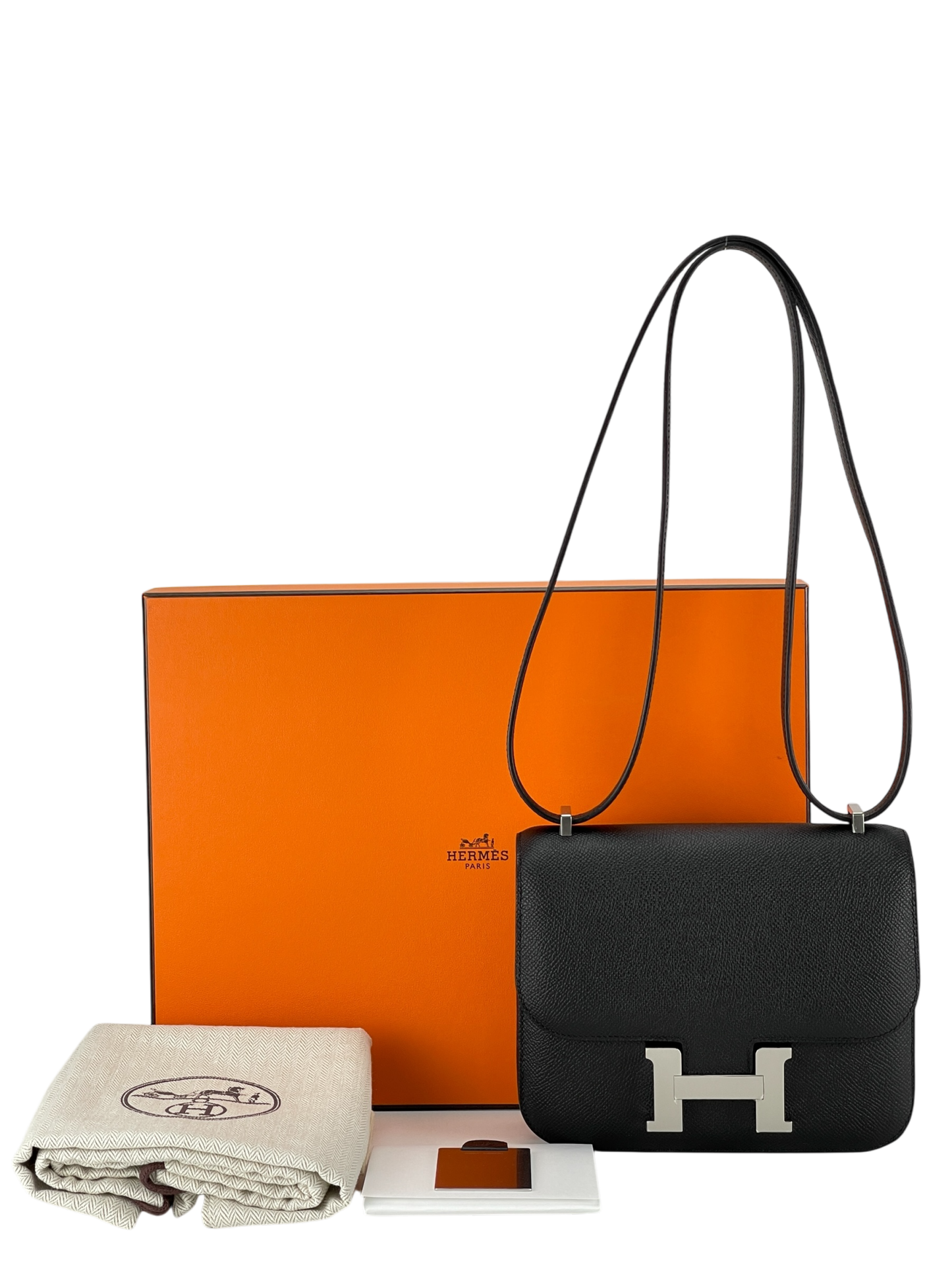 HERMES - Constance Mini 19 Noir89 Epsom Palladium Hardware