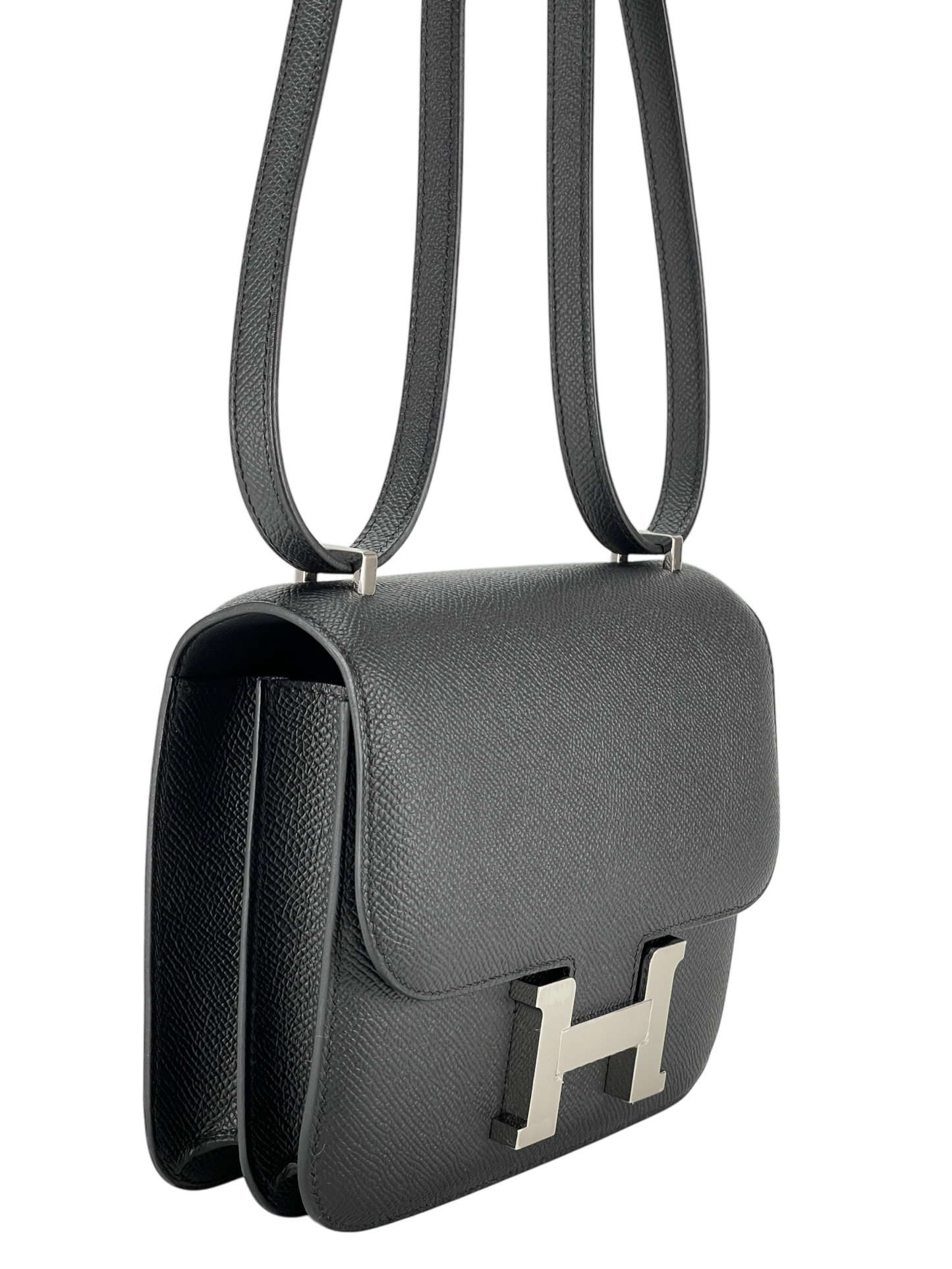 HERMES - Constance Mini 19 Noir89 Epsom Palladium Hardware