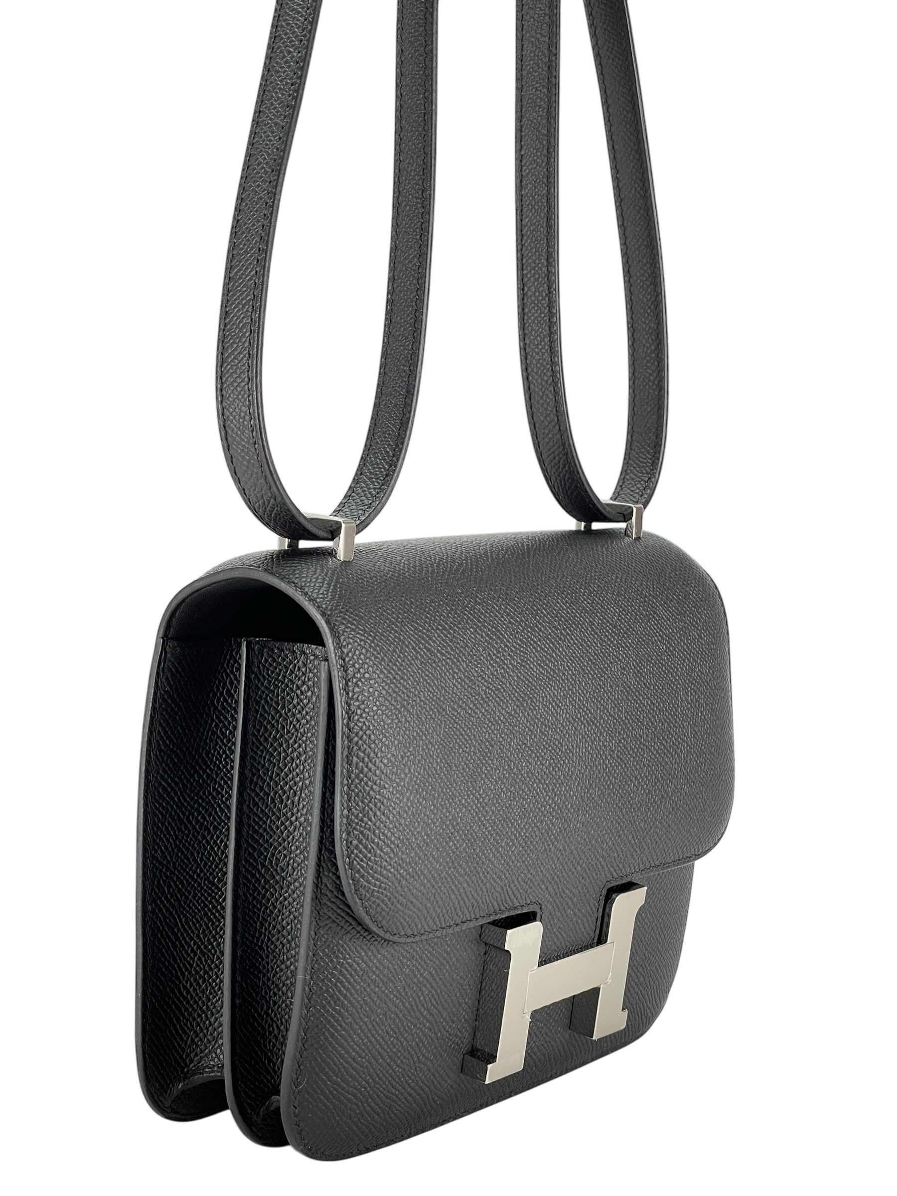 HERMES - Constance Mini 19 Noir89 Epsom Palladium Hardware