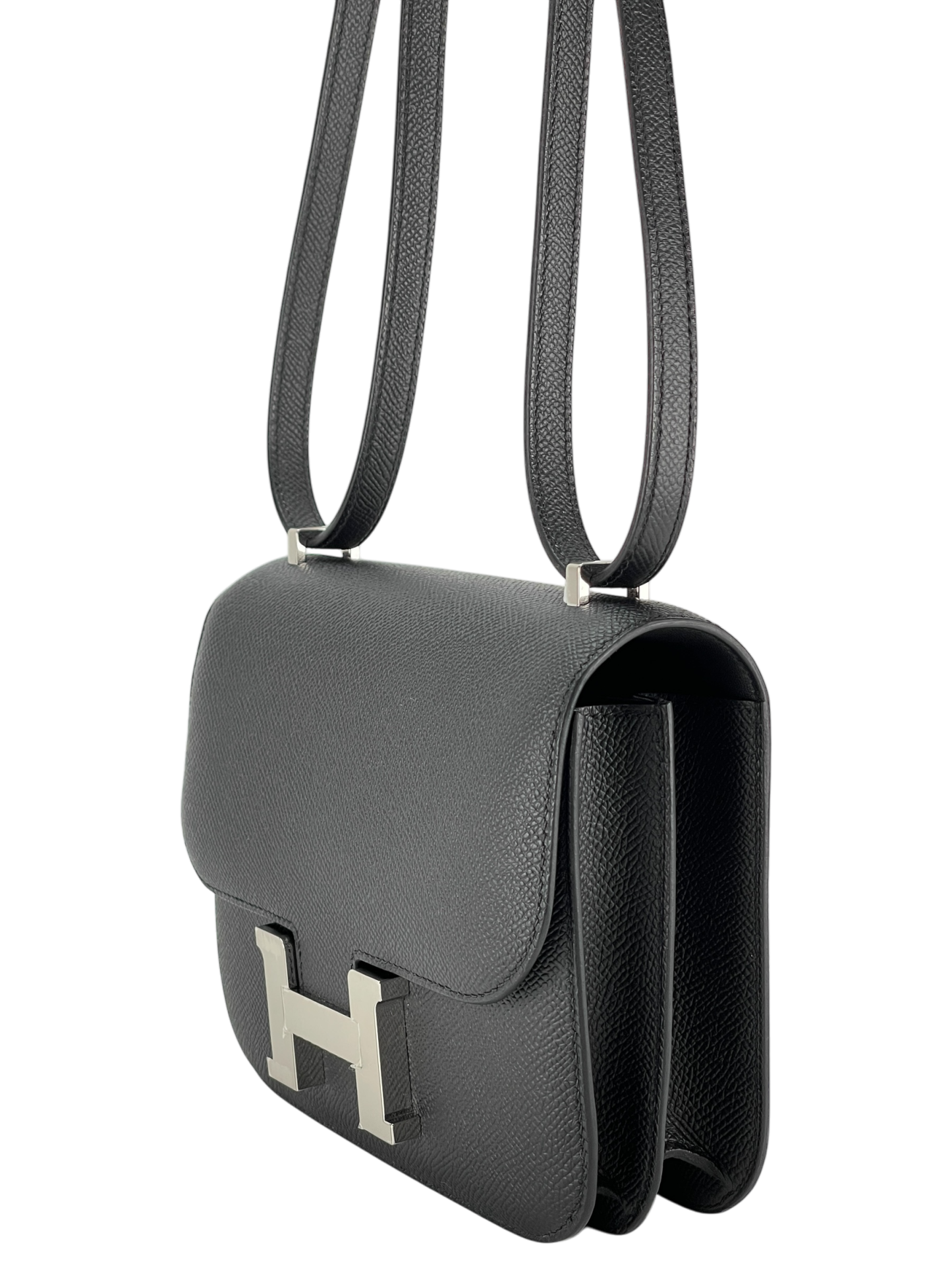 HERMES - Constance Mini 19 Noir89 Epsom Palladium Hardware