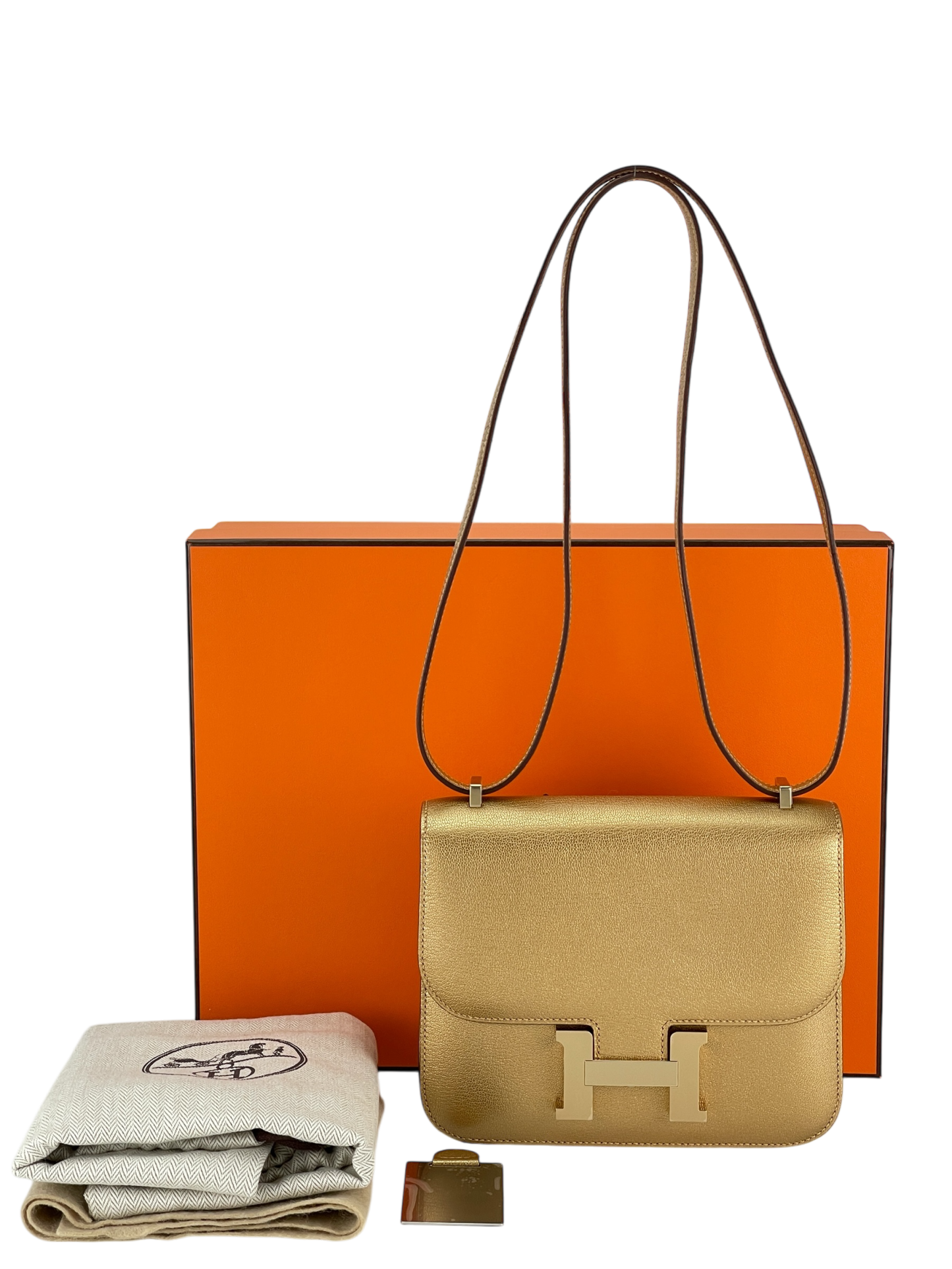 HERMES - Constance Mini 19 Dore Chevre Permabrass Gold Hardware
