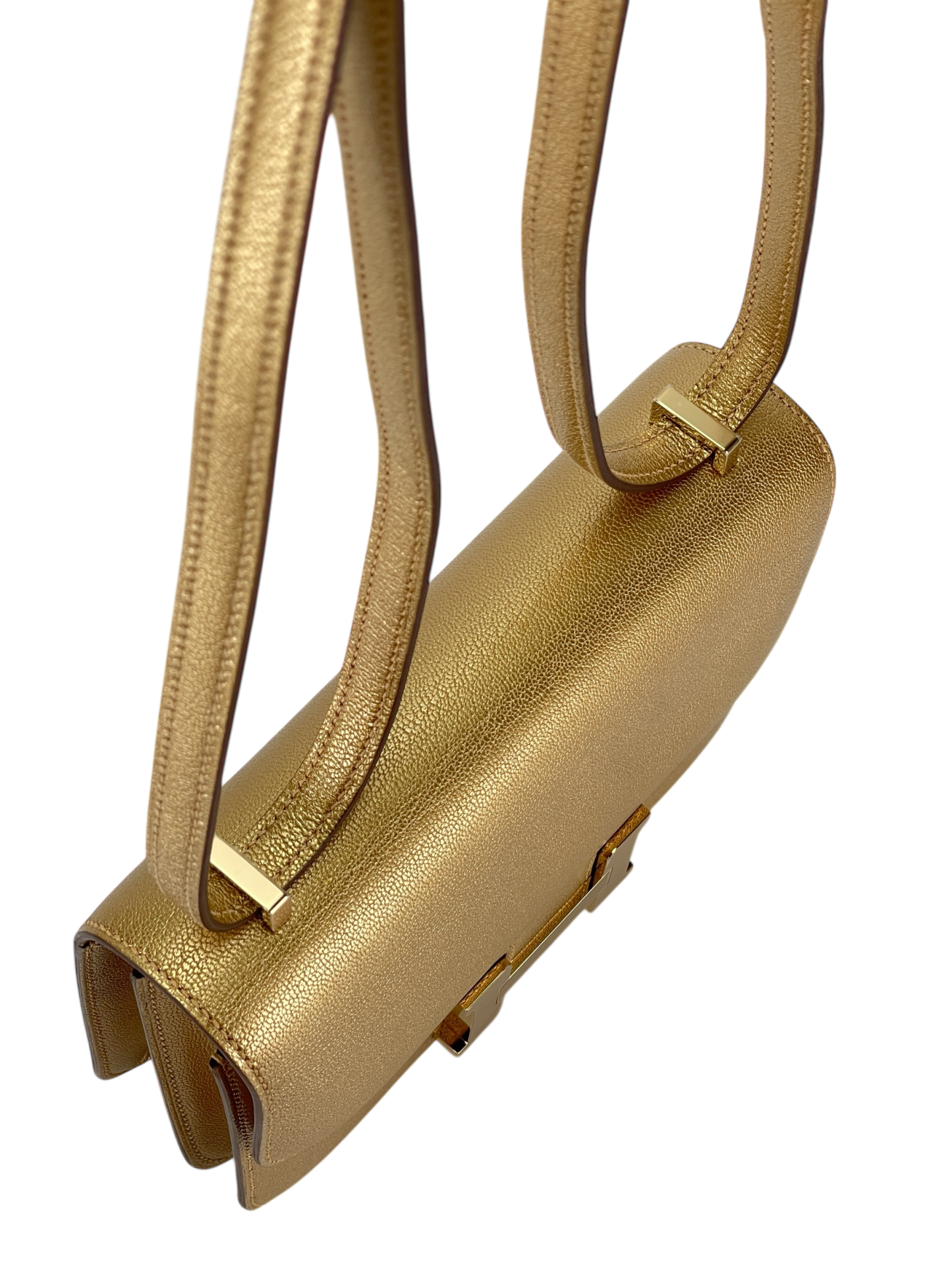 HERMES - Constance Mini 19 Dore Chevre Permabrass Gold Hardware