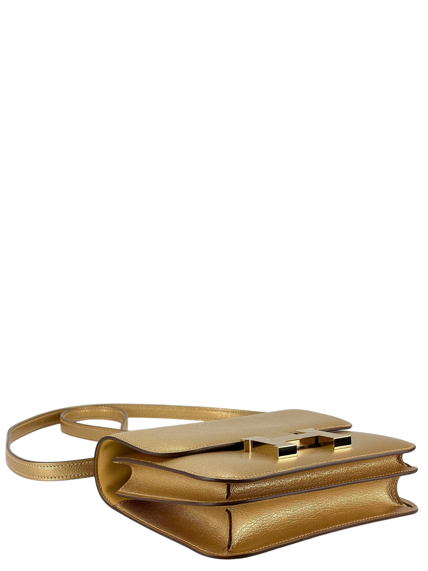 HERMES - Constance Mini 19 Dore Chevre Permabrass Gold Hardware