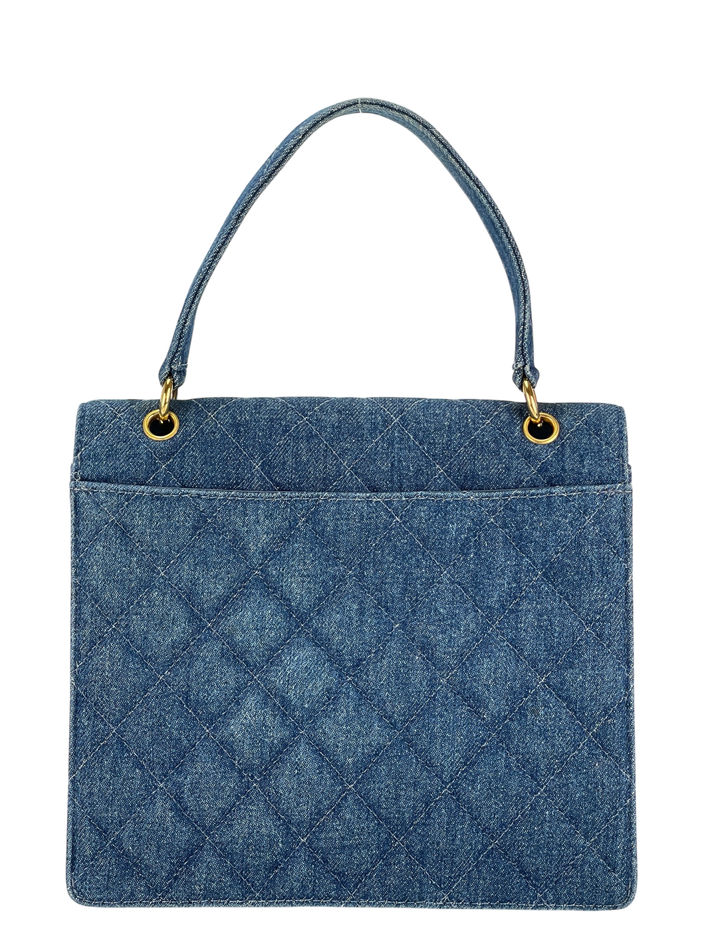 CHANEL - Matelasse Denim Kelly Handbag Coco Mark Gold Hardware