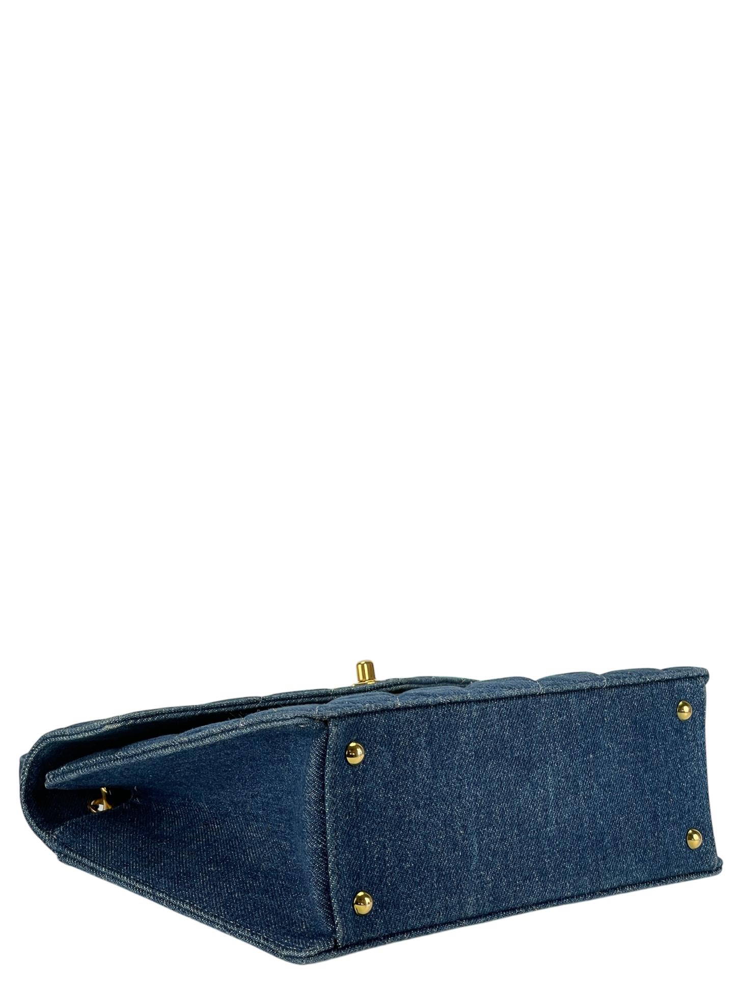 CHANEL - Matelasse Denim Kelly Handbag Coco Mark Gold Hardware