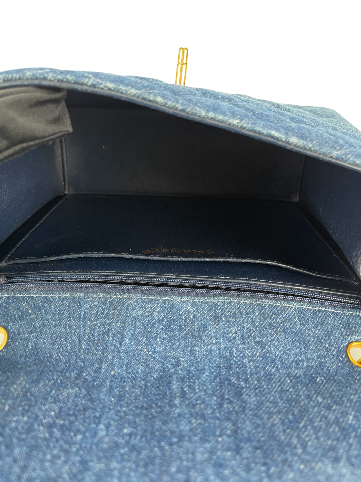 CHANEL - Matelasse Denim Kelly Handbag Coco Mark Gold Hardware