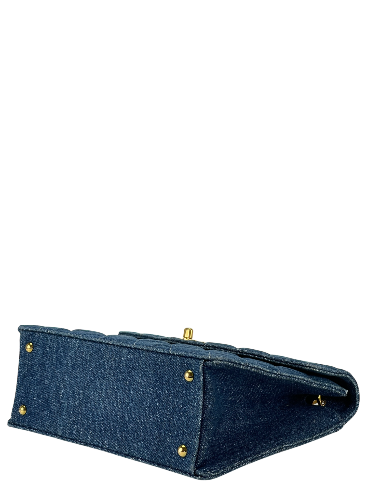 CHANEL - Matelasse Denim Kelly Handbag Coco Mark Gold Hardware
