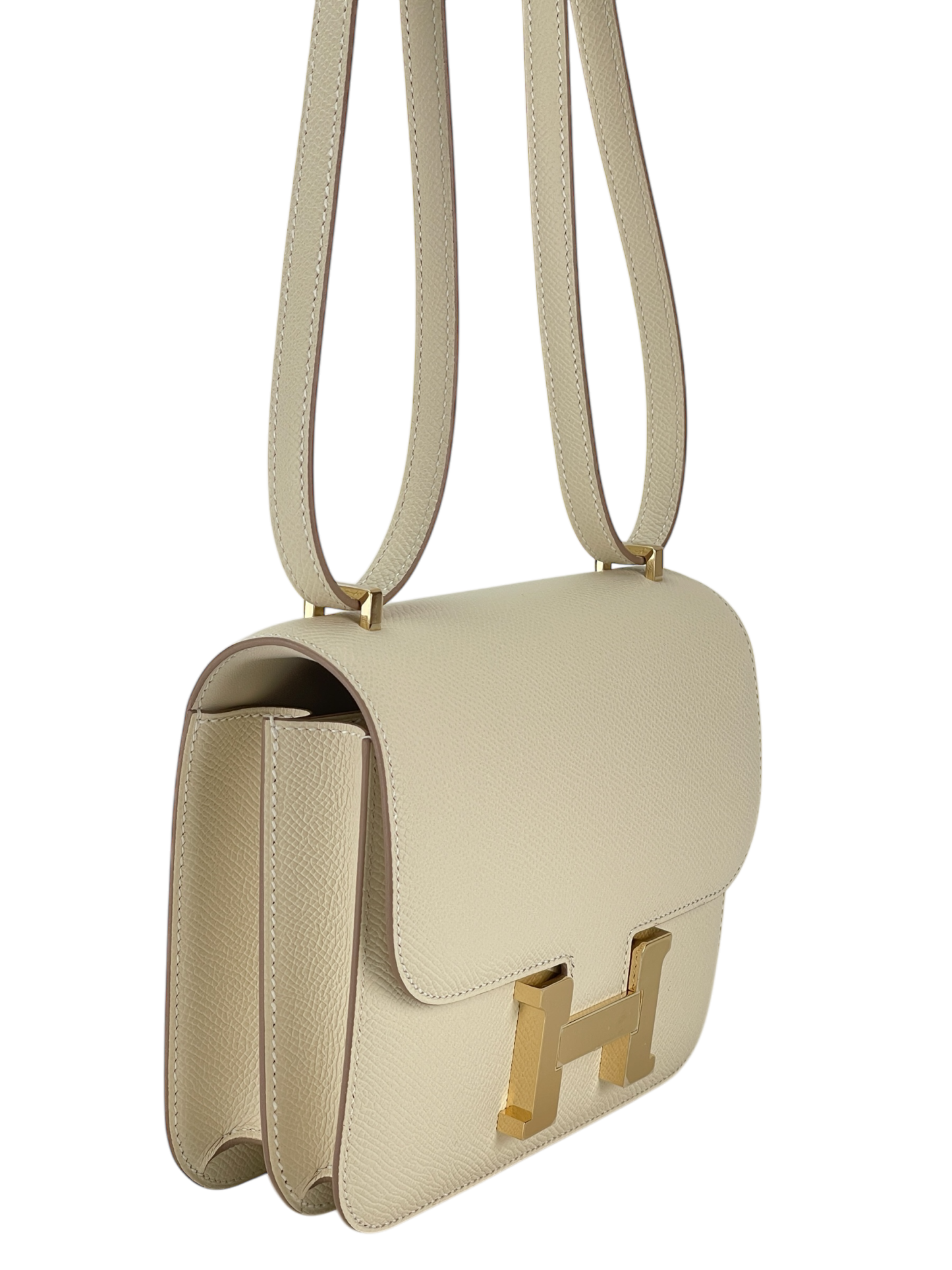 HERMES - Constance Mini 19 Craie Epsom Permabrass Gold Hardware