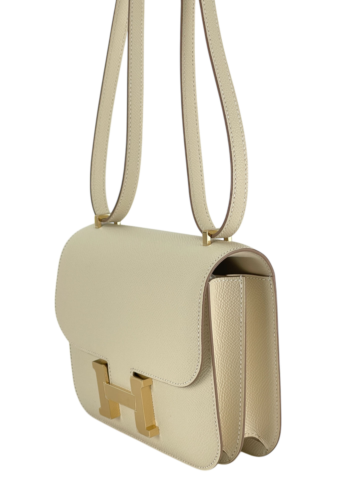 HERMES - Constance Mini 19 Craie Epsom Permabrass Gold Hardware