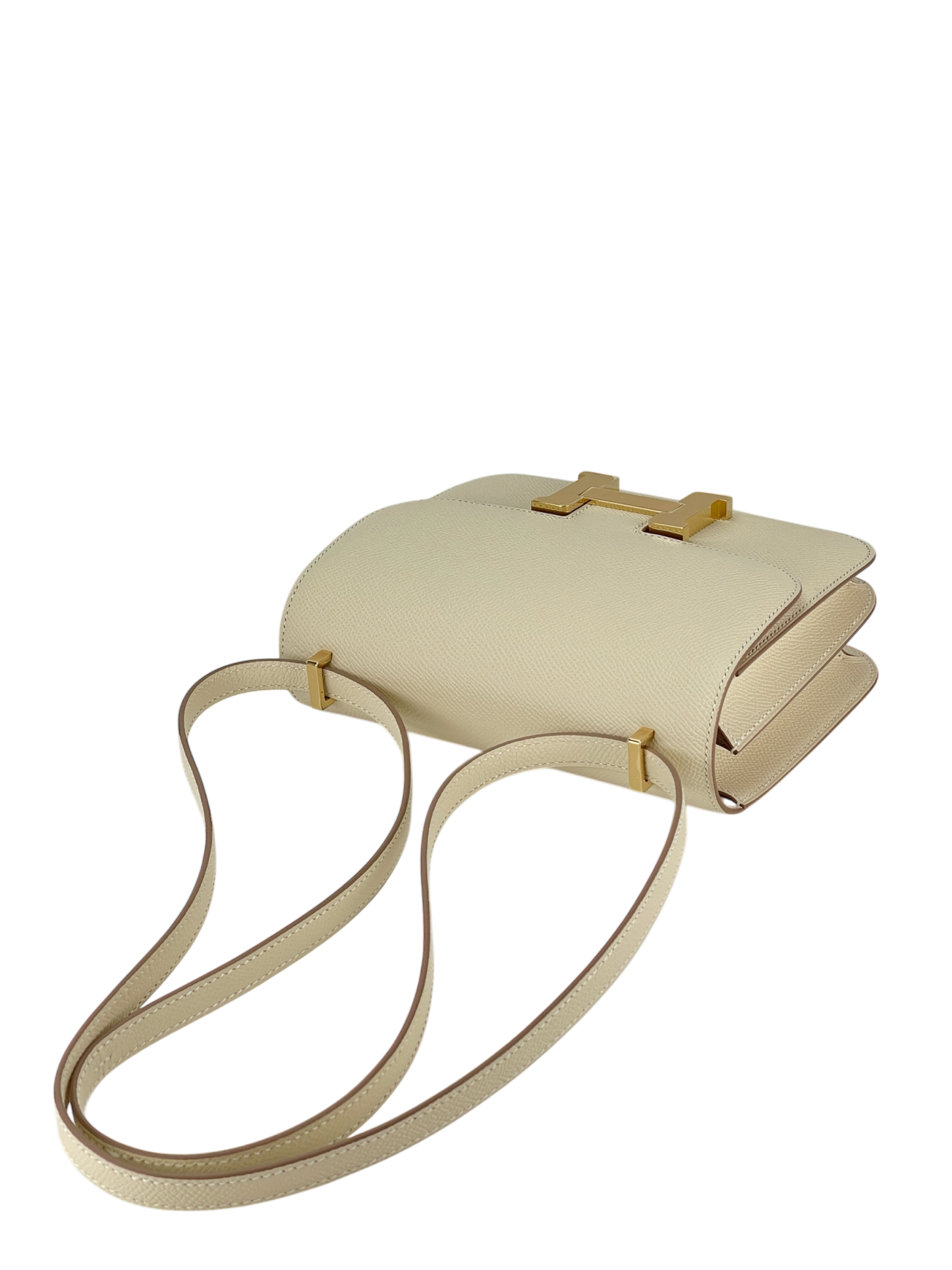 HERMES - Constance Mini 19 Craie Epsom Permabrass Gold Hardware
