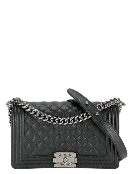 CHANEL - Medium Boy Flap Bag Black Caviar