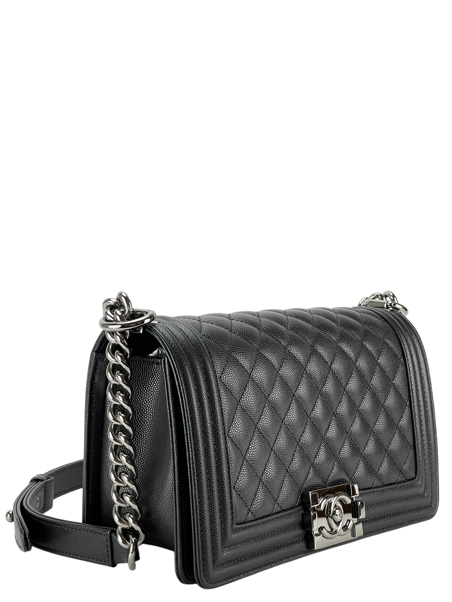 CHANEL - Medium Boy Flap Bag Black Caviar