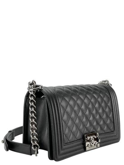 CHANEL - Medium Boy Flap Bag Black Caviar