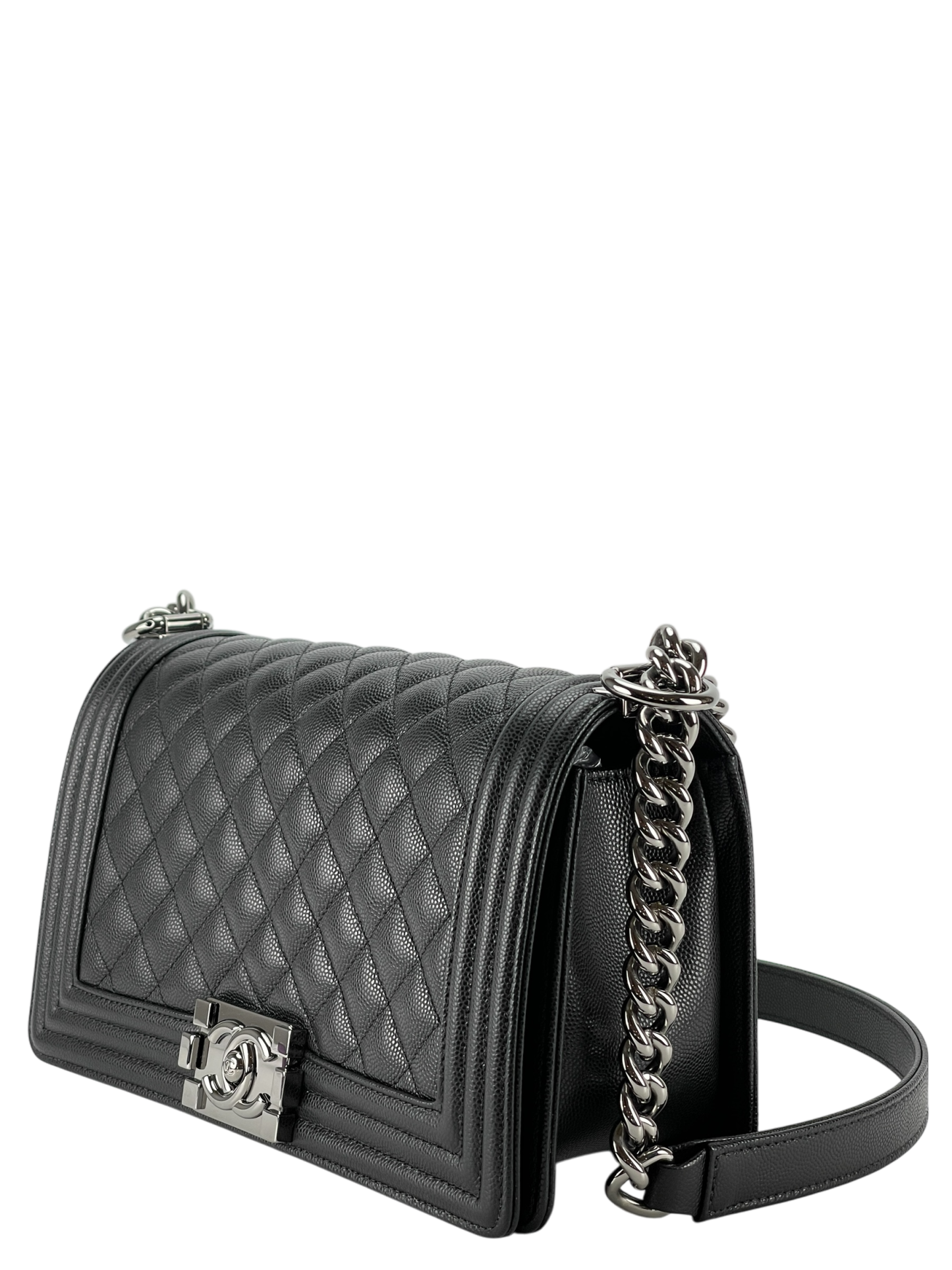 CHANEL - Medium Boy Flap Bag Black Caviar