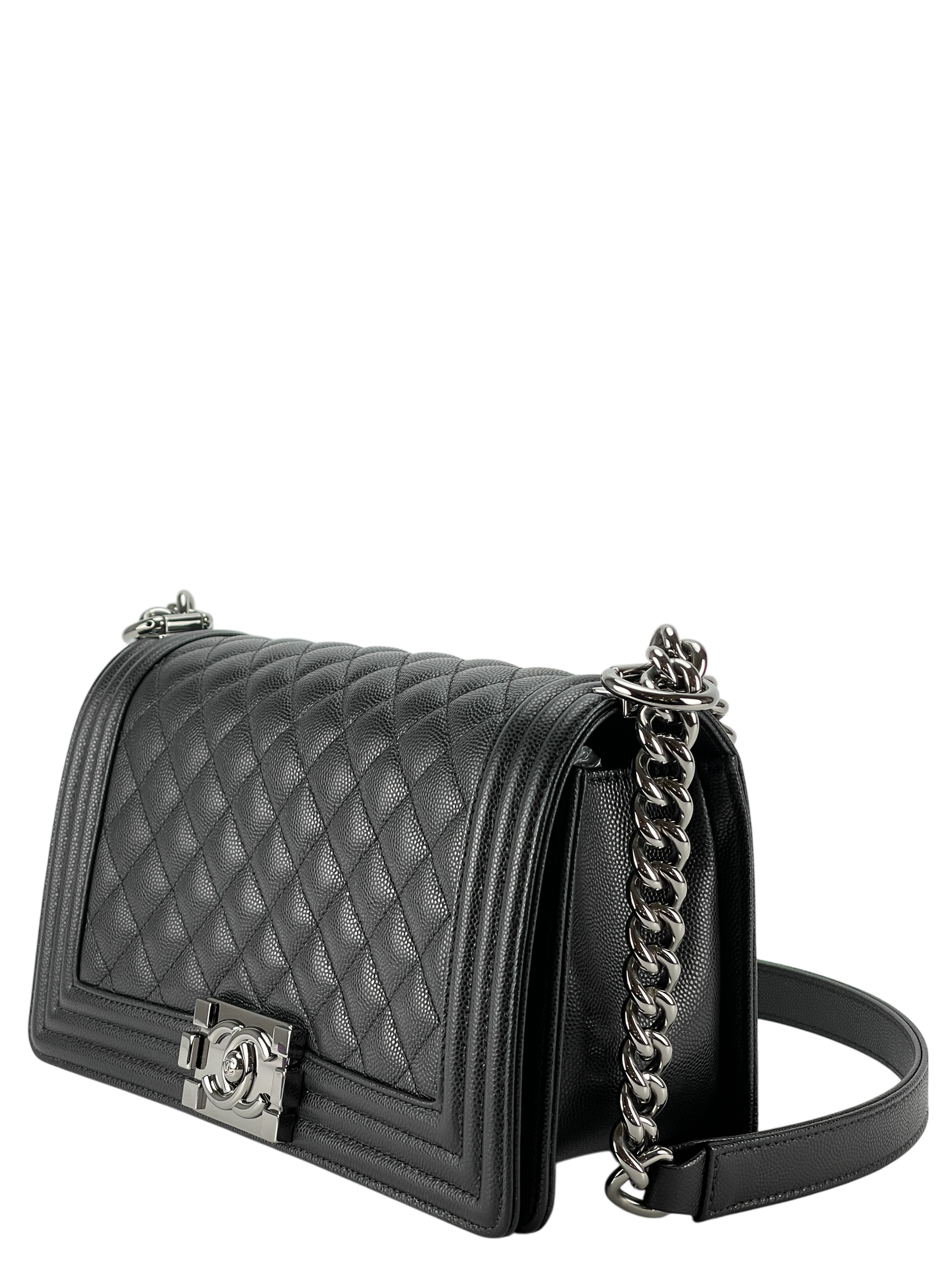 CHANEL - Medium Boy Flap Bag Black Caviar