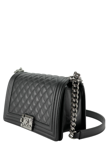 CHANEL - Medium Boy Flap Bag Black Caviar