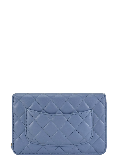 CHANEL - Blue Lambskin Wallet On Chain Gold-Tone Metal (WOC)