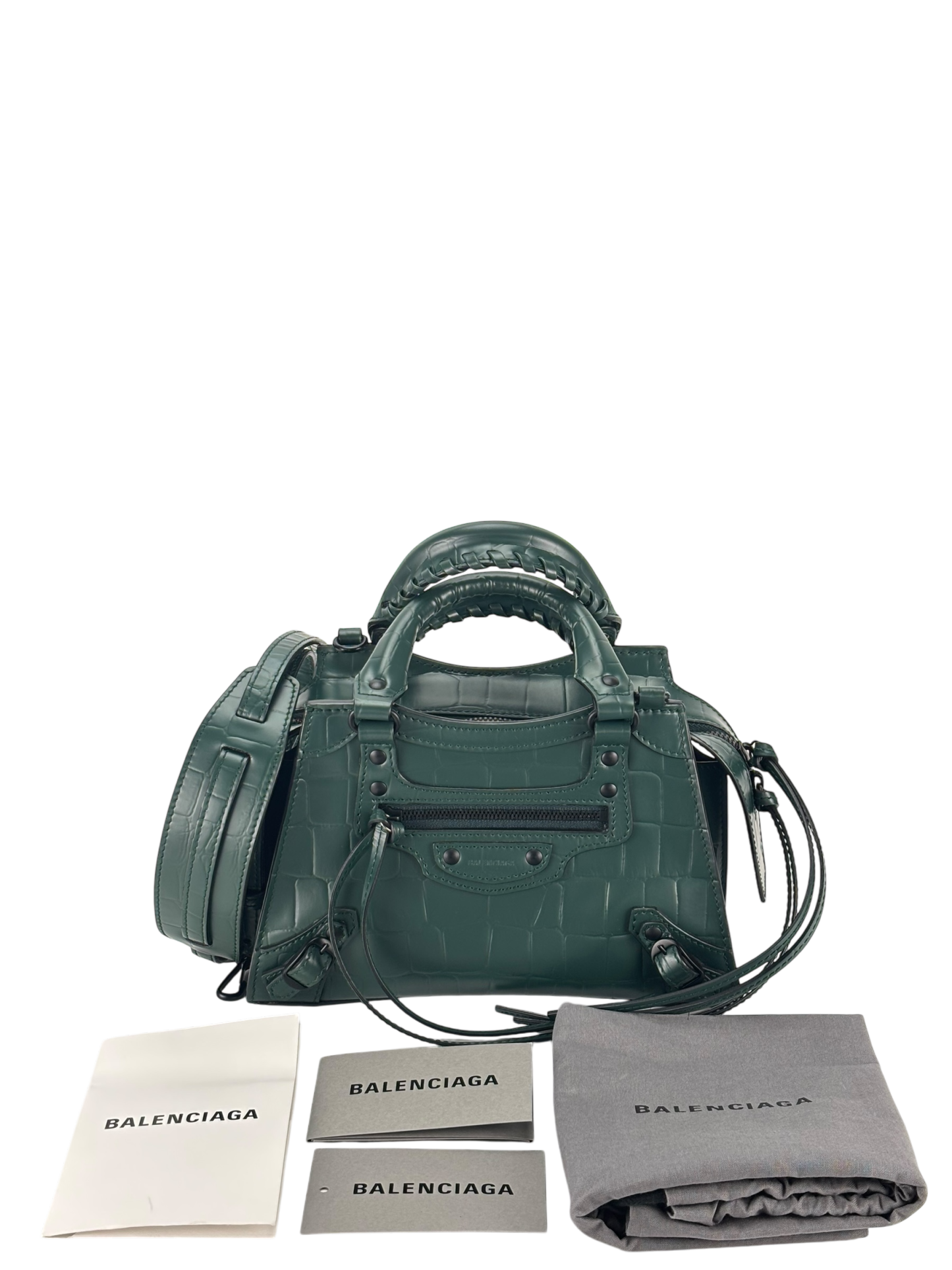 BALENCIAGA - Green Neo Classic Nao Mini Bag