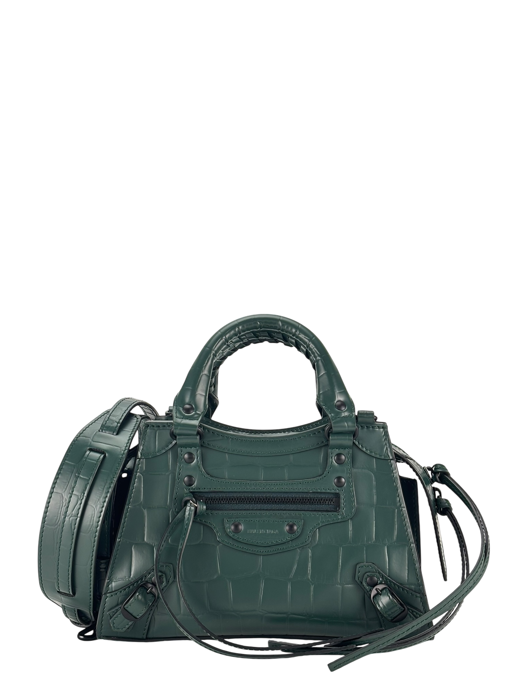BALENCIAGA - Green Neo Classic Nao Mini Bag