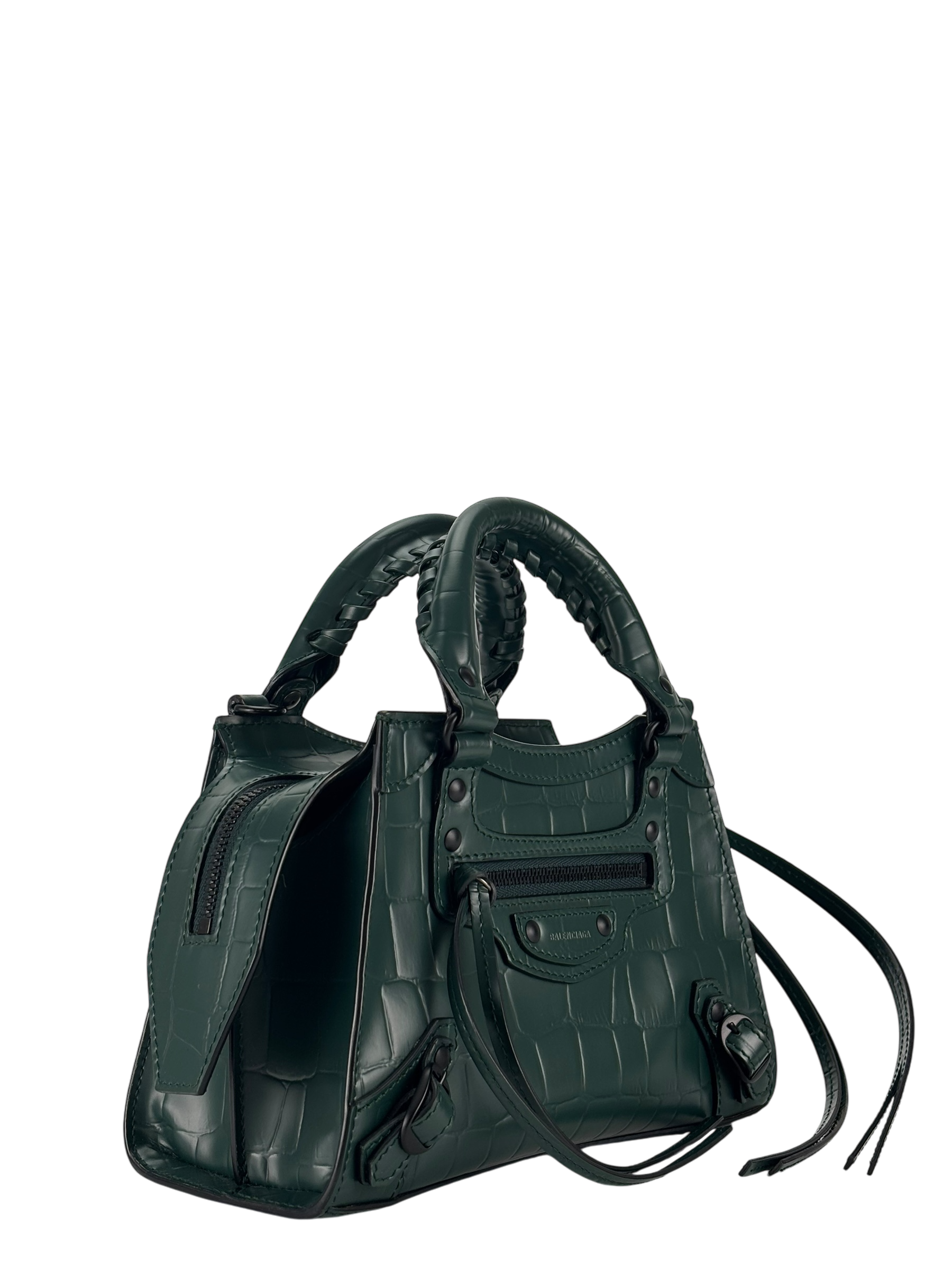 BALENCIAGA - Green Neo Classic Nao Mini Bag