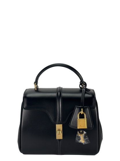 CELINE - Black Calfskin Satinated Top Handle Bag