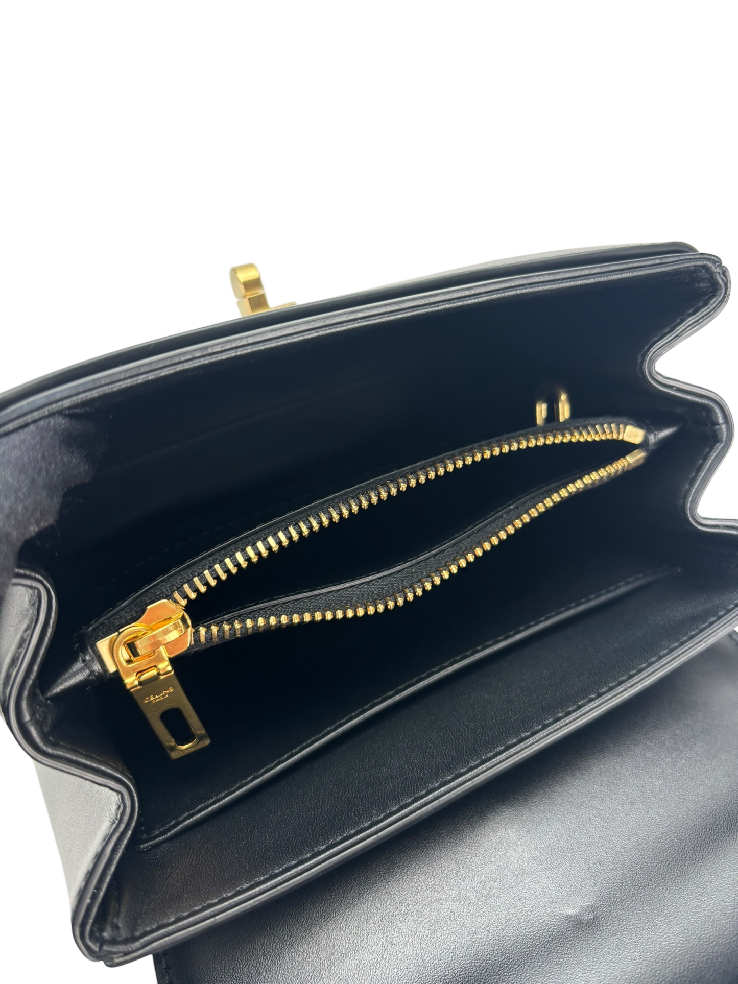 CELINE - Black Calfskin Satinated Top Handle Bag