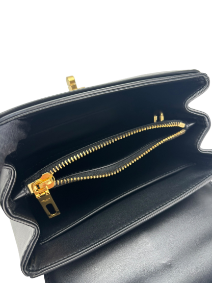 CELINE - Black Calfskin Satinated Top Handle Bag