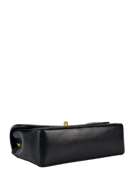 CHANEL - Black Lambskin Matelasse Single Flap Single Chain Bag