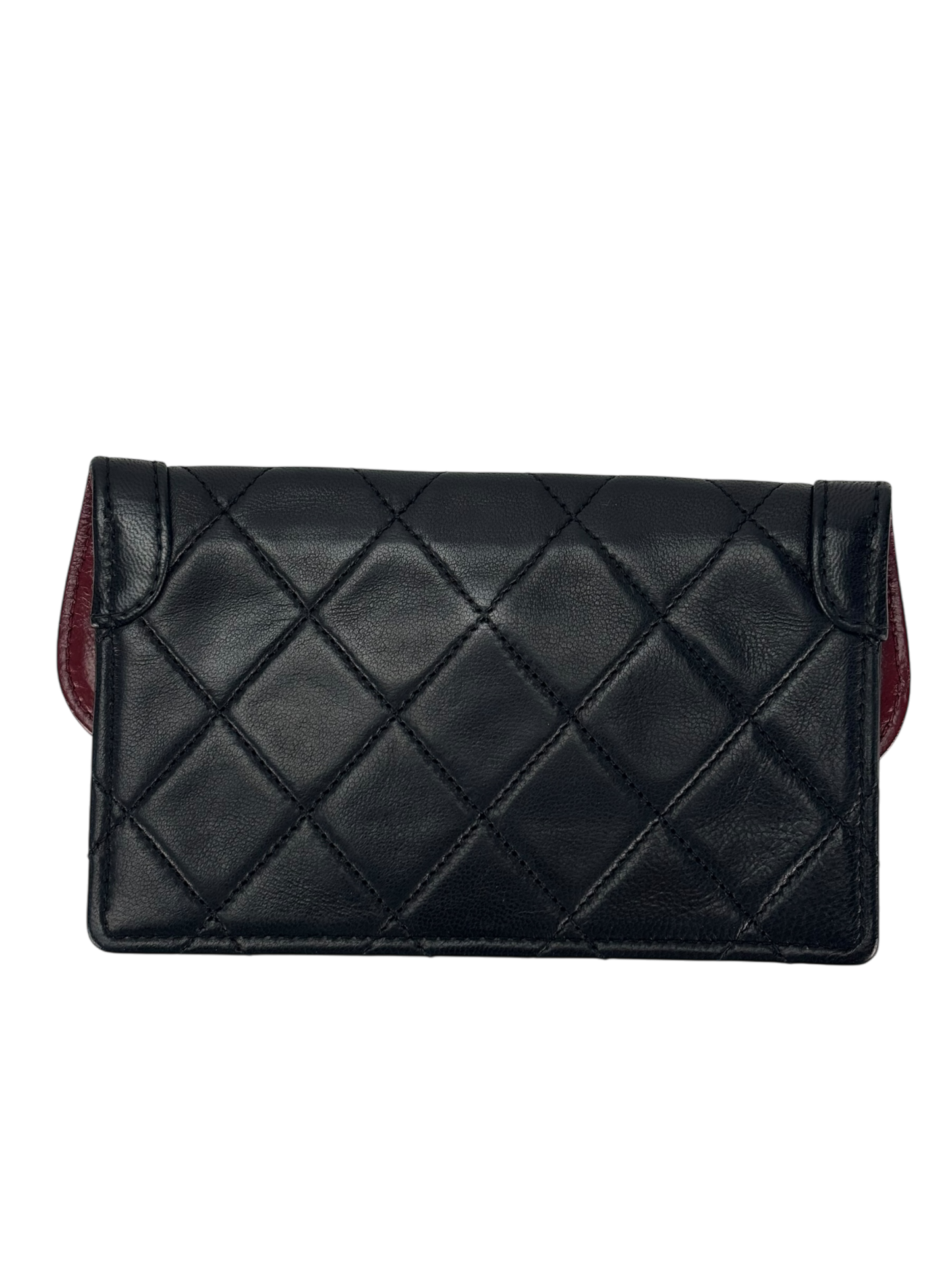 CHANEL - Black Lambskin Matelasse Single Flap Single Chain Bag