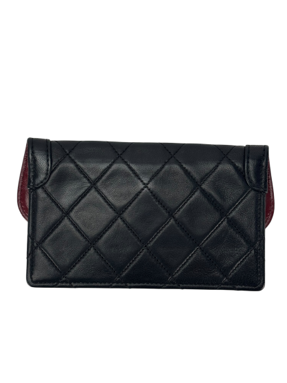 CHANEL - Black Lambskin Matelasse Single Flap Single Chain Bag