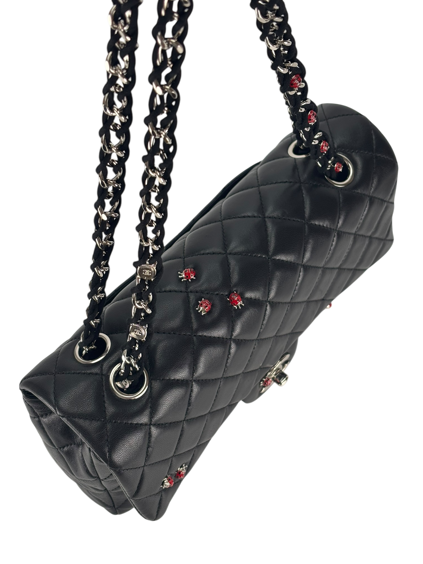 CHANEL - Quilted Embellished Mini Ladybug Rectangular Flap Shoulder Bag (CF25)  