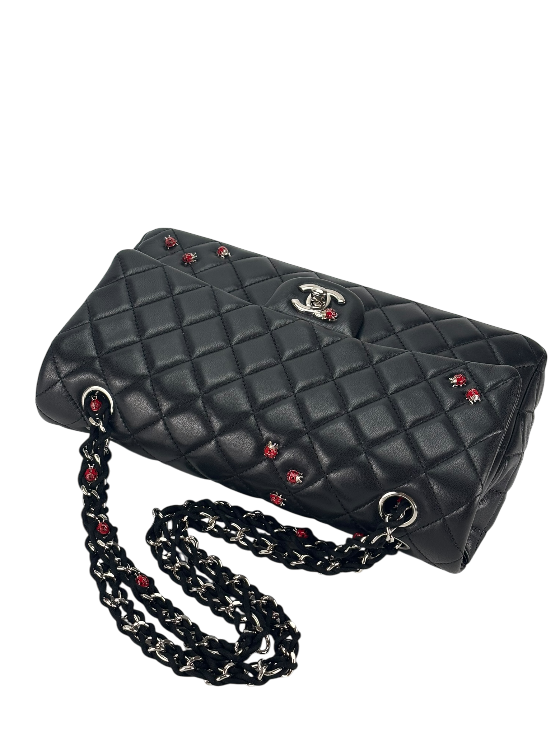CHANEL - Quilted Embellished Mini Ladybug Rectangular Flap Shoulder Bag (CF25)  