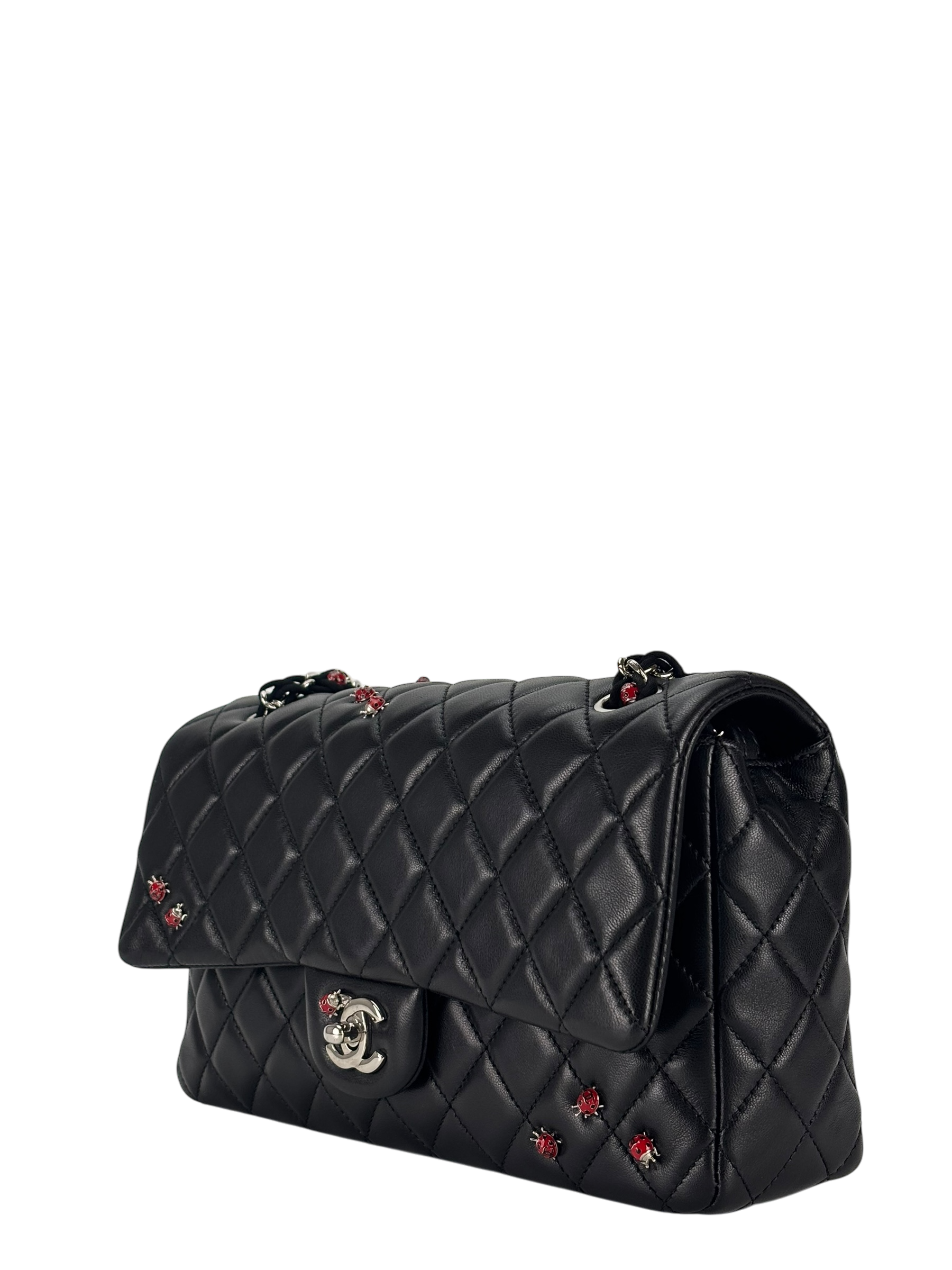 CHANEL - Quilted Embellished Mini Ladybug Rectangular Flap Shoulder Bag (CF25)  