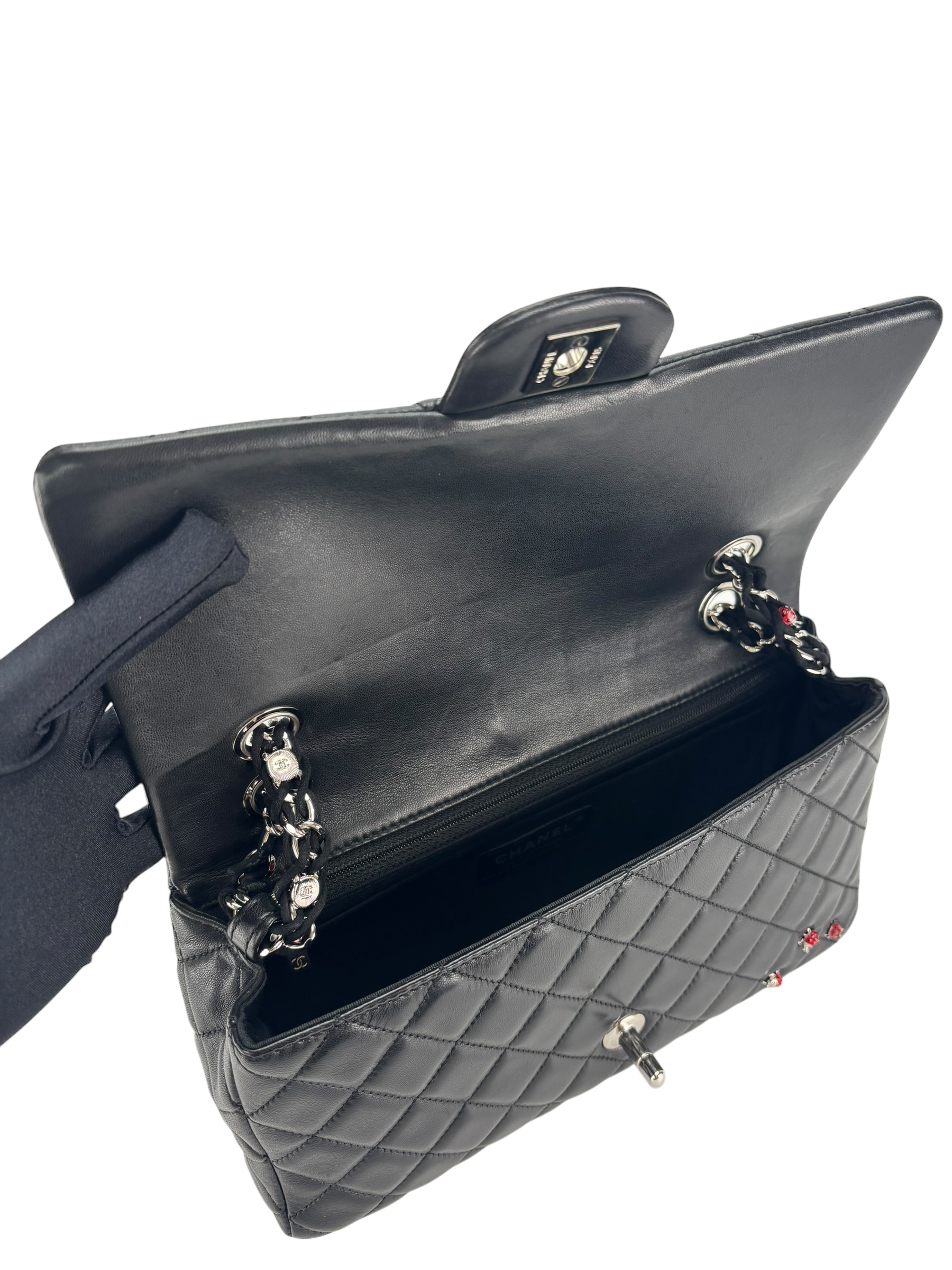 CHANEL - Quilted Embellished Mini Ladybug Rectangular Flap Shoulder Bag (CF25)  