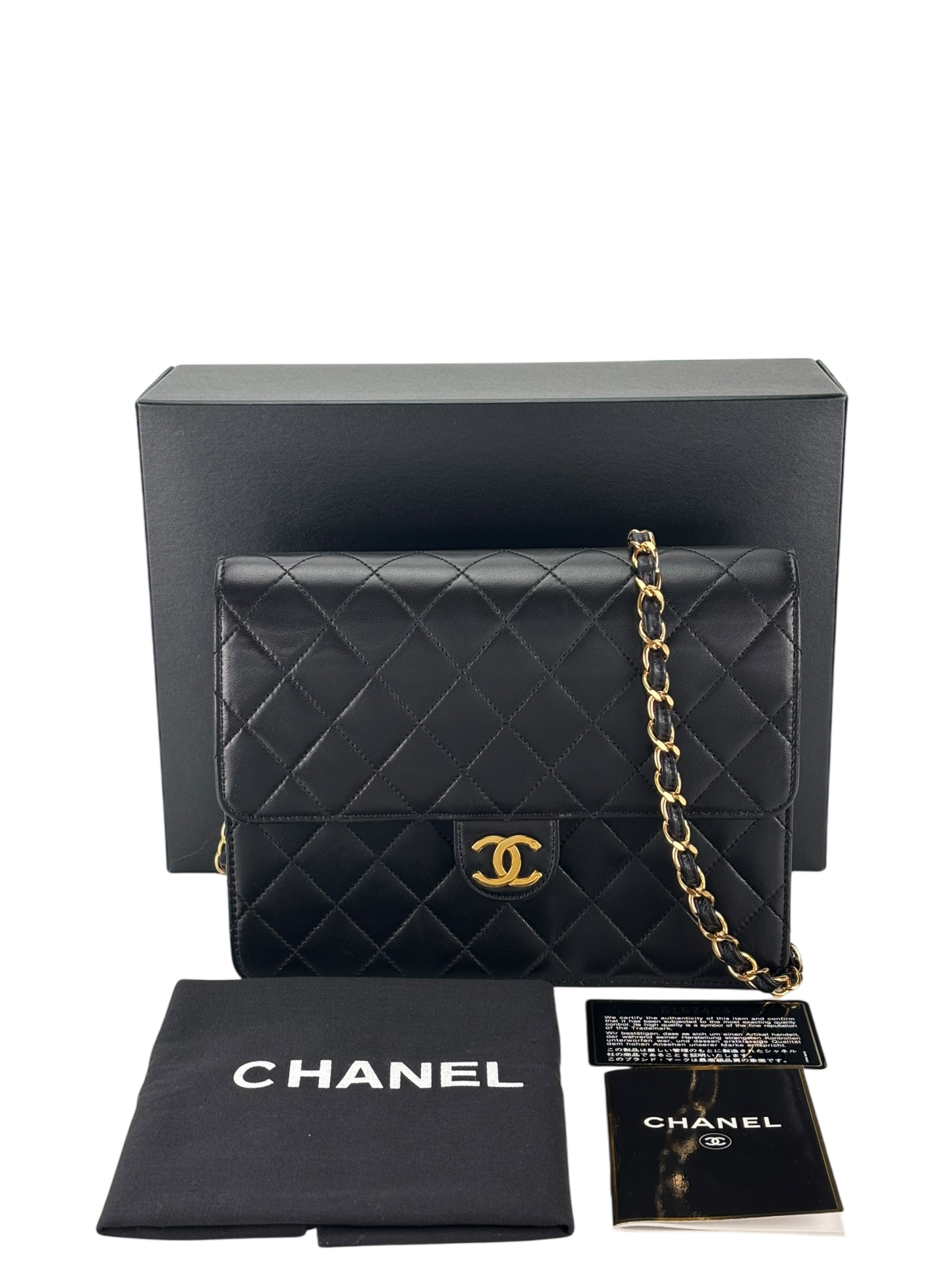 CHANEL - Small Classic Quilted Lambskin Pushlock Half Flap Shoulder Bag