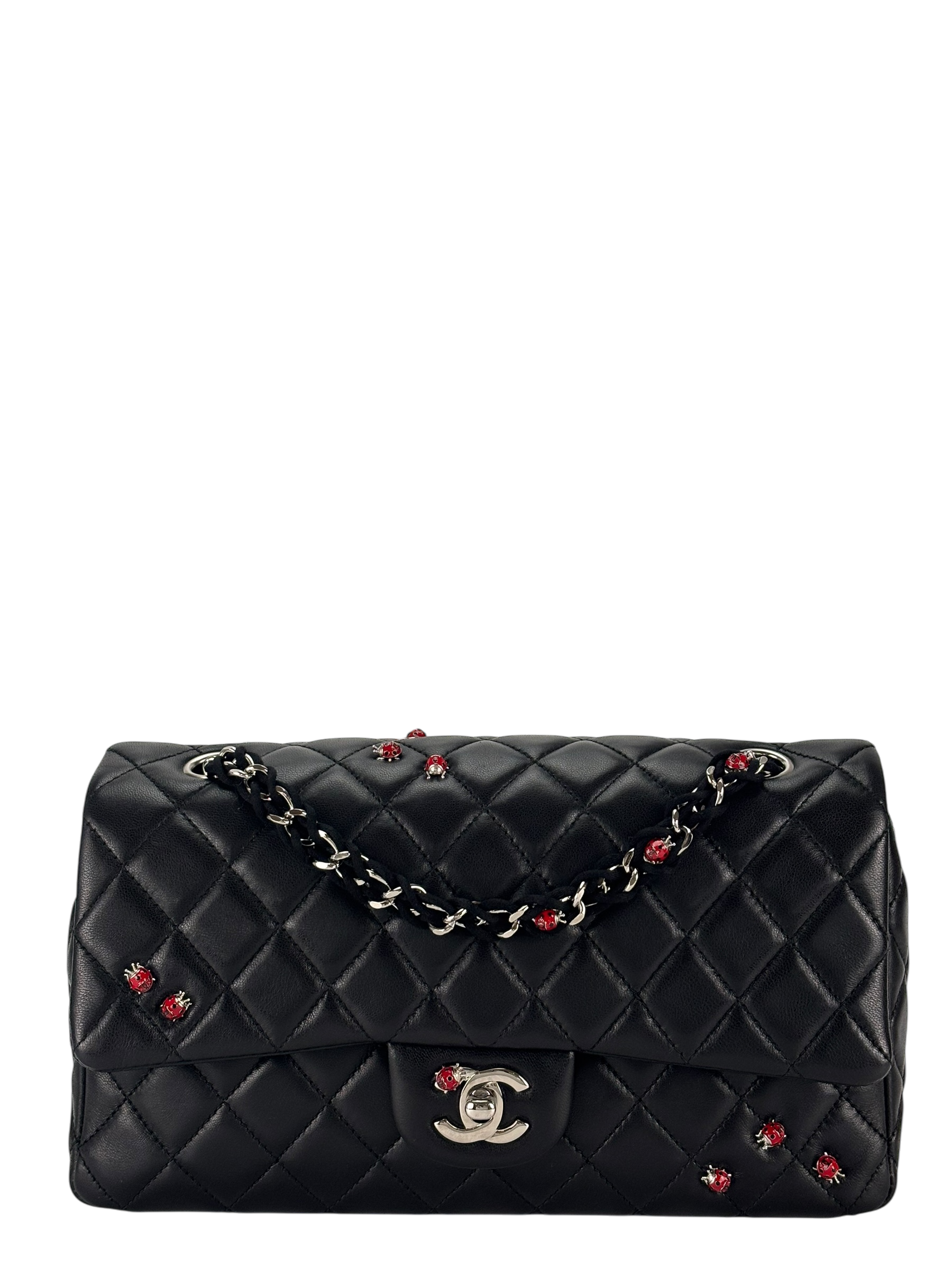 CHANEL - Quilted Embellished Mini Ladybug Rectangular Flap Shoulder Bag (CF25)  