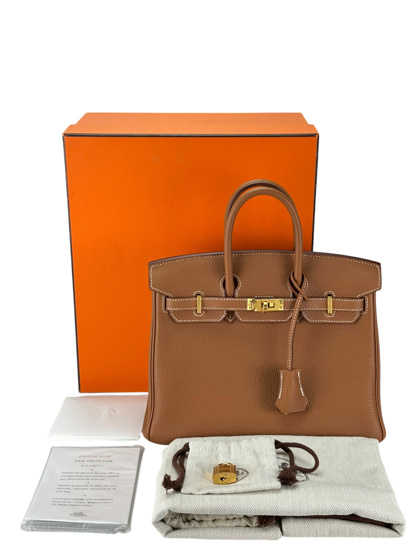 HERMES - Birkin 25 Togo Gold Palladium Hardware 