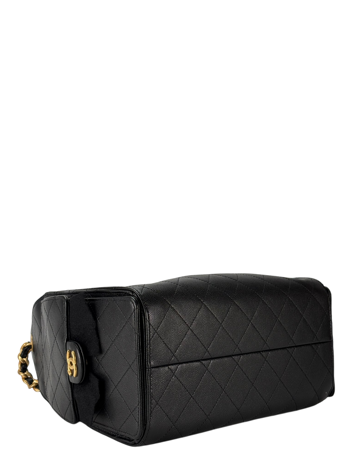 CHANEL - Black Caviar 25S Hobo Gold Metal Leather Chain Strap Handbag