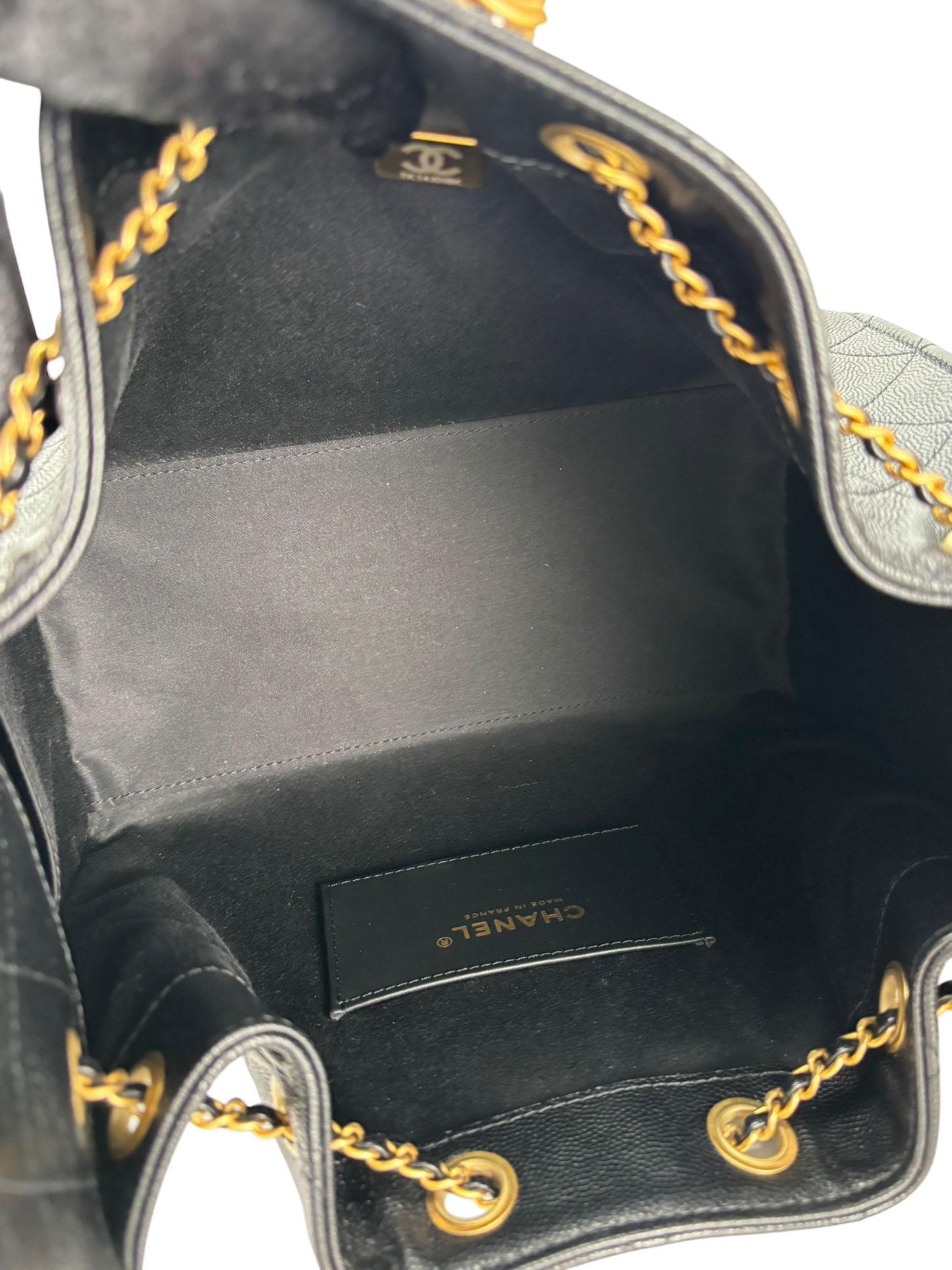 CHANEL - Black Caviar 25S Hobo Gold Metal Leather Chain Strap Handbag