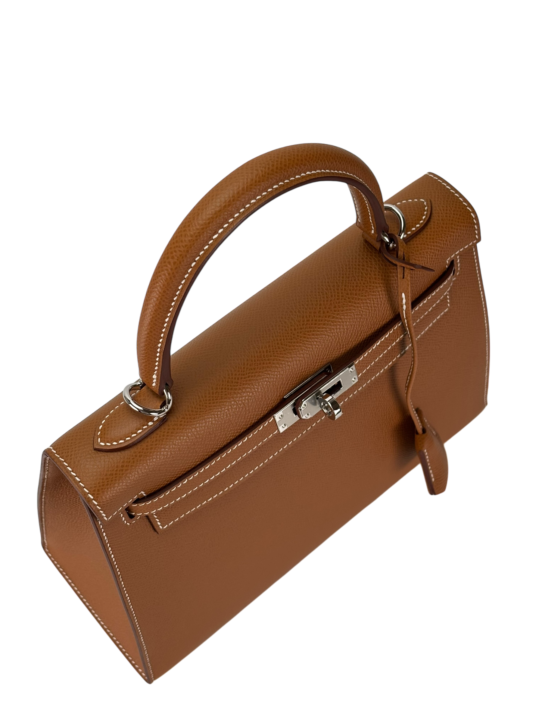HERMES - Kelly 25 Gold Brown Epsom Palladium Hardware