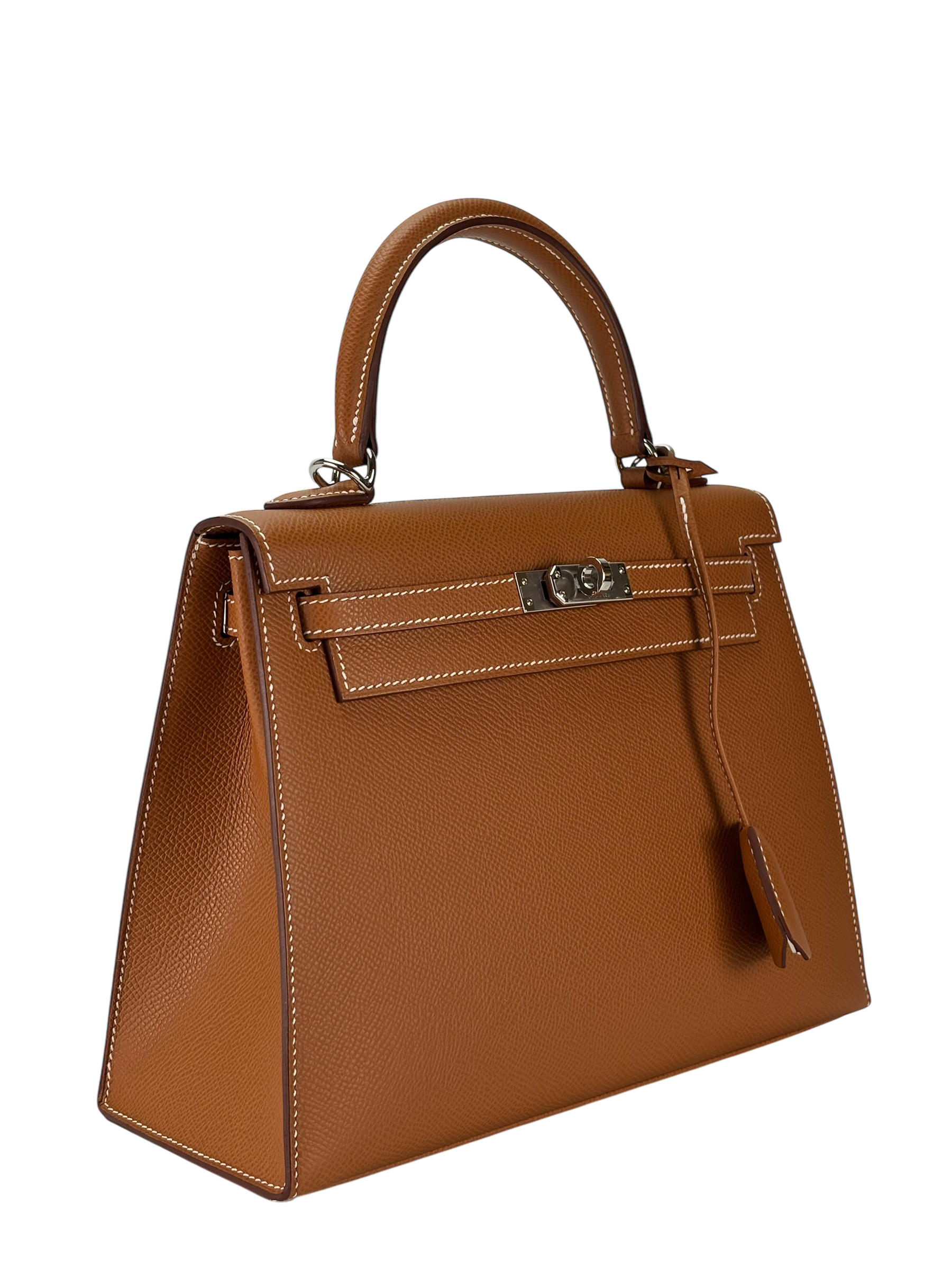 HERMES - Kelly 25 Gold Brown Epsom Palladium Hardware