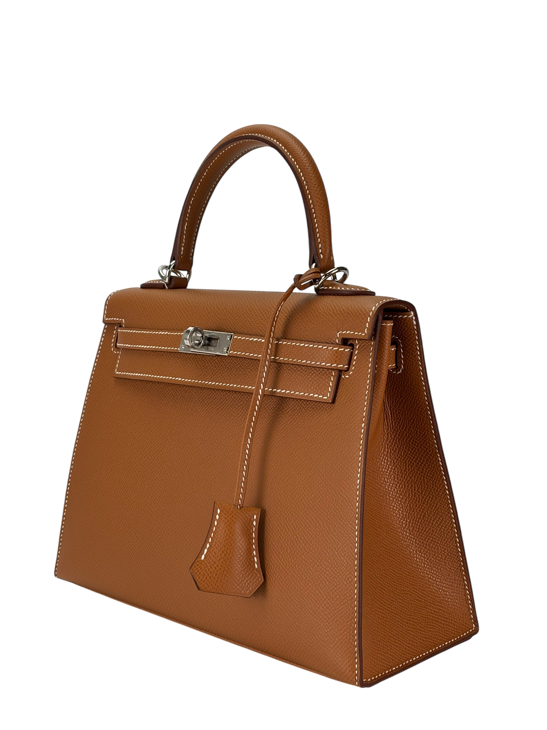 HERMES - Kelly 25 Gold Brown Epsom Palladium Hardware