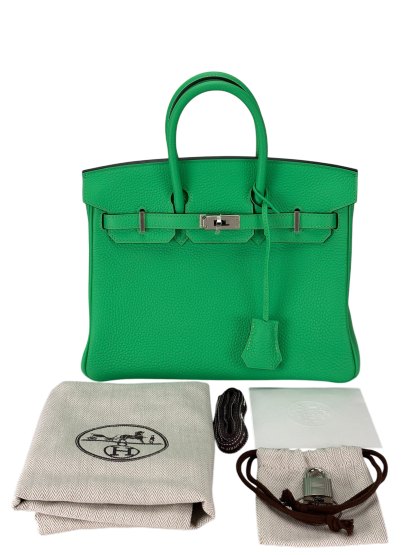 HERMES - Birkin 25 Togo Vert Comics Palladium Hardware 