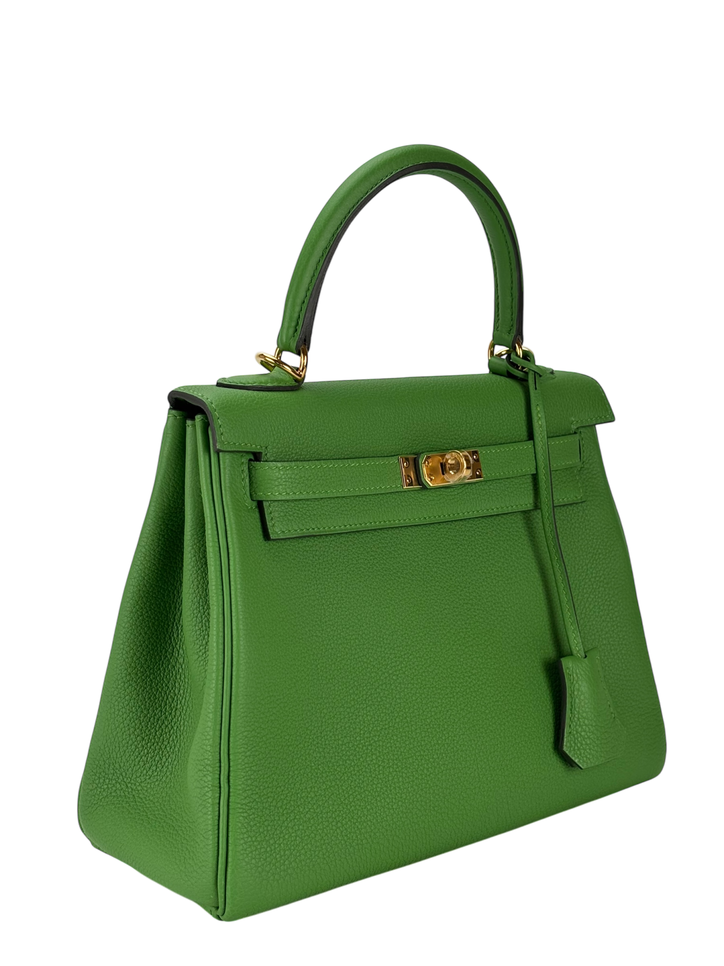 HERMES - Kelly 25 Togo Vert Yucca Gold Hardware
