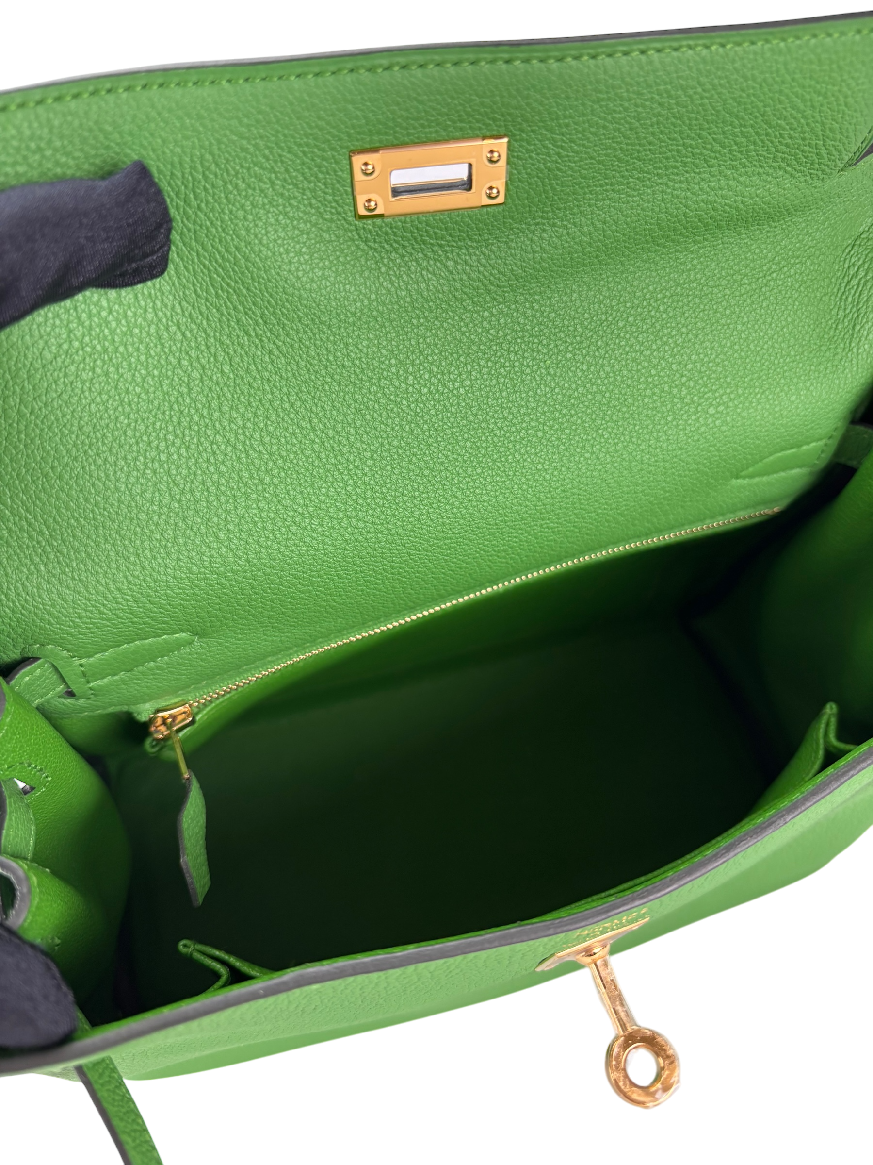 HERMES - Kelly 25 Togo Vert Yucca Gold Hardware