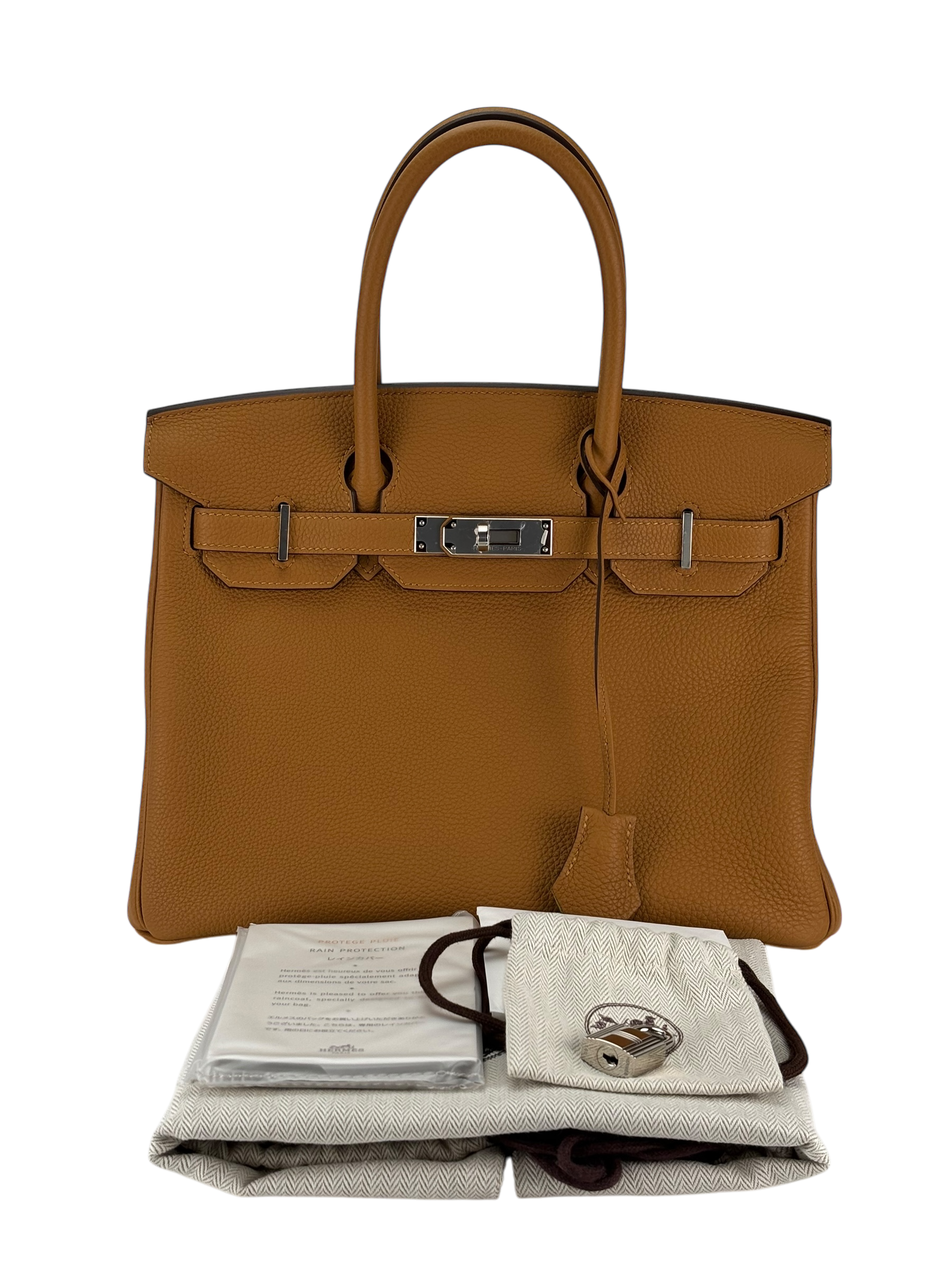 HERMES - Birkin 30 Togo Caramel Leather Silver Hardware