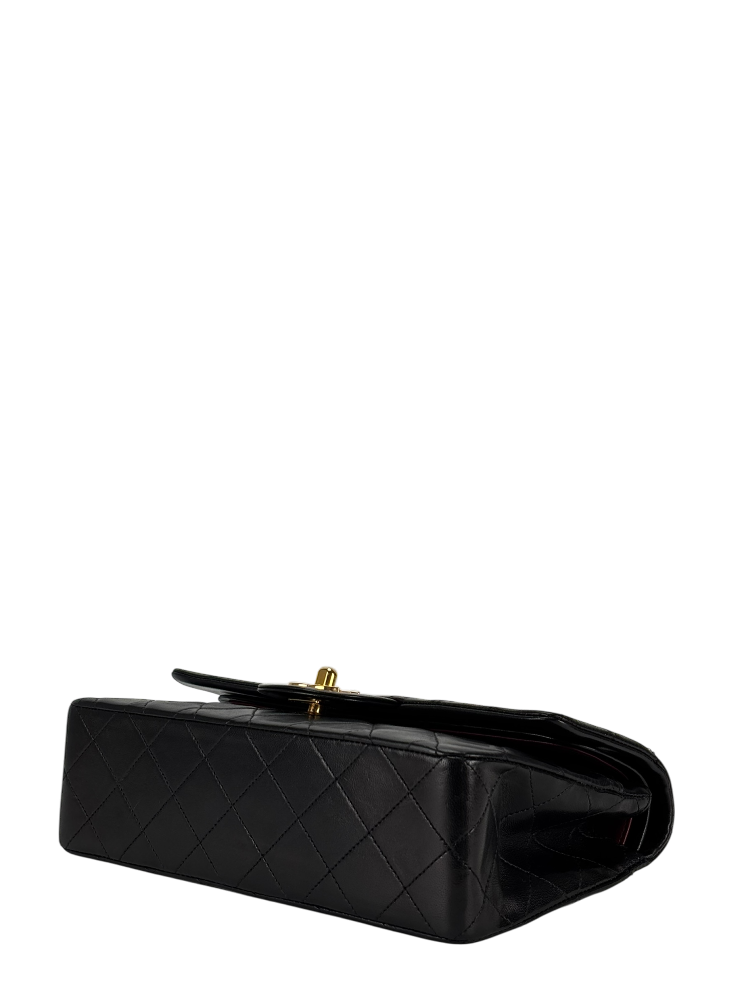 CHANEL - Small Classic Double Flap Bag Black Lambskin Gold Hardware (CF23)