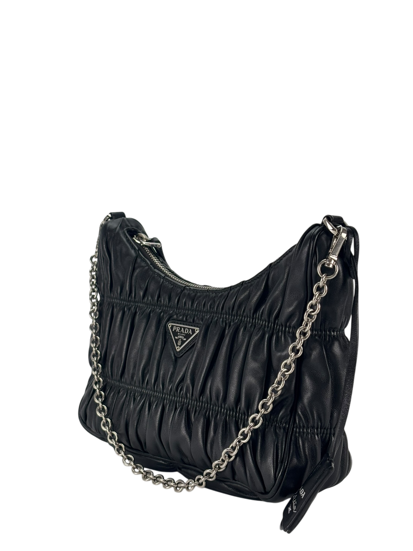 PRADA - Black Leather Re-Edition 2005 Nappa Gaufré Crossbody Bag