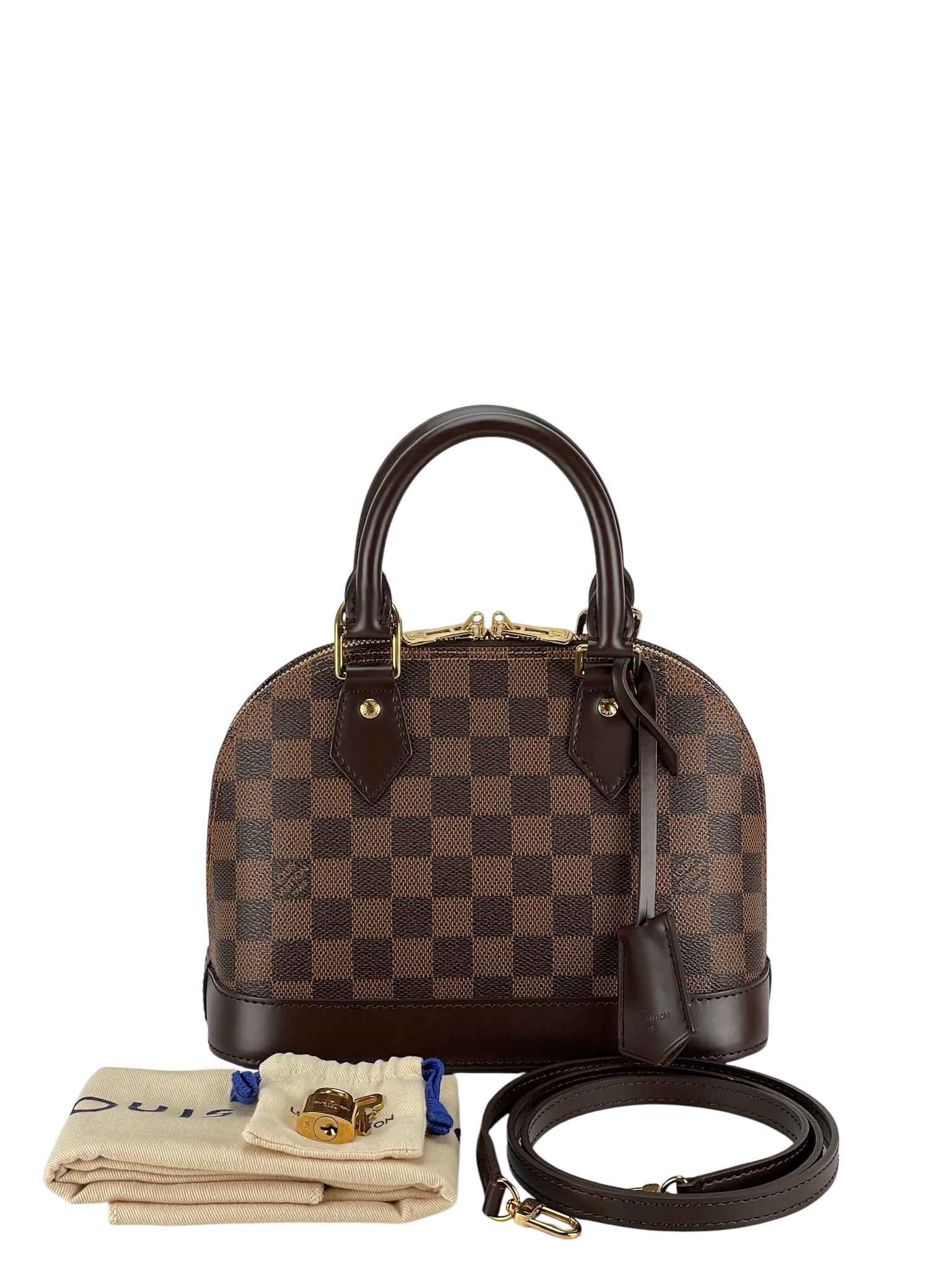 LOUIS VUITTON - Damier Ebene Alma BB Handbag 