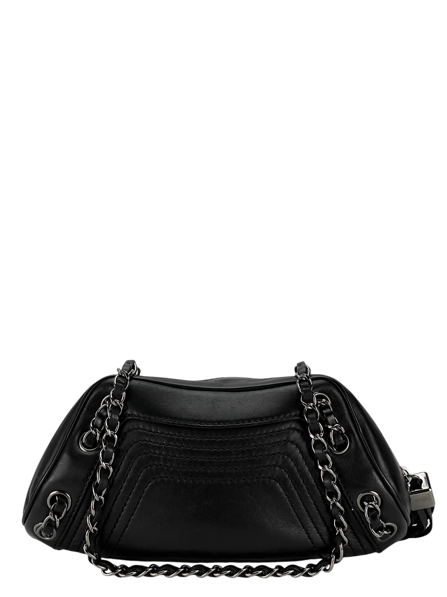 CHANEL - Black Lambskin Small Tassel Shoulder Bag